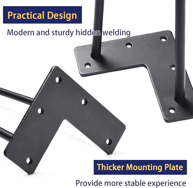 SMARTSTANDARD Hairpin Table Legs 32 Inch, 3/8" Solid Metal Legs - Image 6