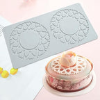 TUKE Hollow Tulip Flower Shape Sugar Craft Silicone Pad French Dessert Lace Mat Fondant Cake Mold Cupcake Decorating Silicone Mould (E_ Tulip Flower)