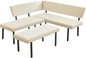 HIPIHOM Modern L-Shaped Dining Bench, 67 Inch Fabric Upholstered Corner Sofa by HIPIHOM