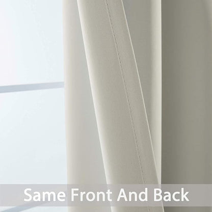 Yakamok Room Darkening Curtains 62x72 inch Length Light Beige-Living Room | 2 - Image 6