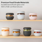W&P Porter Seal Tight Glass Food Storage Container with Lid, Terrazzo Charcoal 24oz, Leak & Spill Proof Meal Prep Container, Microwave & Dishwasher Safe, Borosilicate Glass