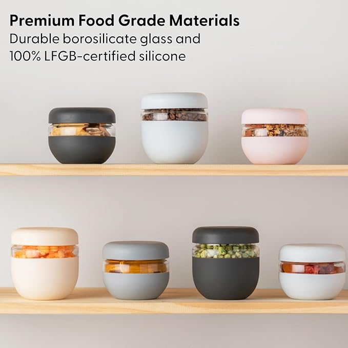 W&P Porter Seal Tight Glass Lunch Bowl Container w/ Lid | Slate 24 Ounces | Leak & Spill Proof, Soup & Stew Food Storage, Meal Prep, Airtight, Microwave and Dishwasher Safe, BPA-Free Glass