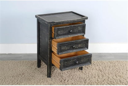 Sunny Designs Marina Black Sand Wood End Table - Image 2