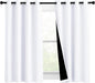 NICETOWN Pure White 100% Blackout Lined Curtains, 2 Thick Layers Completely by NICETOWN