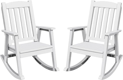 Greesum Set of 2 Outdoor Rocking Chair, Rust-Proof & UV-Resistant, Comfortable by BuynowfromGreesum