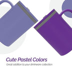 Copco Iconic 16oz Double Wall Insulated Desk Mug with Lid & Handle, Set of 2, BPA-Free Reusable Plastic, Spill-Proof, Microwave & Dishwasher Safe, Wide Mouth, Cup Holder Friendly (Purple/Light Purple)