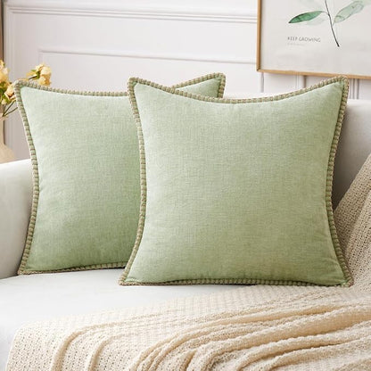 MIULEE Decorative Couch Throw Pillow Covers 20x20 Inch Light Green 2 Pack | by MIULEE