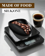 Coffee Dosing Tray, Food Grade Silicone Coffee Bean Dosing Cup for Barista Tool for Home, kitchen - Black