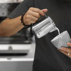 MHW-3BOMBER Milk Frothing Pitcher 12oz/350ml Milk Frother Cup Espresso Steaming Pitcher Stainless Steel Milk Frother Cup Barista Latte Art Round Spout Latte Art Pitcher P7121S
