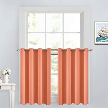 Yakamok Coral Room Darkening Window Curtains 52x36 Inch by Yakamok