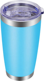 VEGOND 20oz Tumbler with Lid and Straw Stainless Steel Tumbler Cup Vacuum Insulated Double Wall Travel Coffee Mug Powder Coated Coffee Cup(Sky Blue 1 Pack)