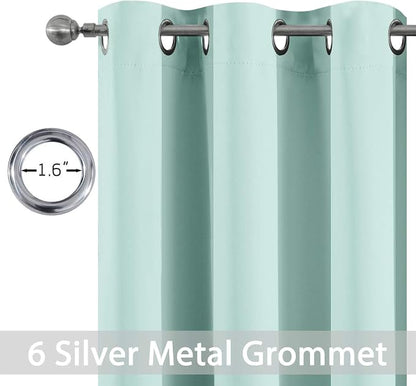 Yakamok Room Darkening Curtains 42x72 inch Length Aqua-Living Room | 2 panels - Image 2