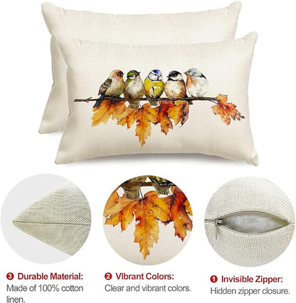 RABUSOFA Fall Pillow Covers 12x20 Inch Bird Autumn Decorations - Image 6