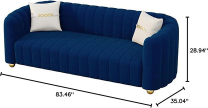KEAI 83.46" Velvet Couch for Living Room Large Modern Sofa - Image 2