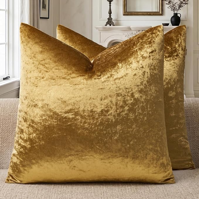 GIGIZAZA Crushed Velvet Pillow Covers by GIGIZAZAFocusingonhomedecoration
