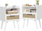 Lerliuo Rattan Nightstands Set of 2, Bedside Table by Lerliuo