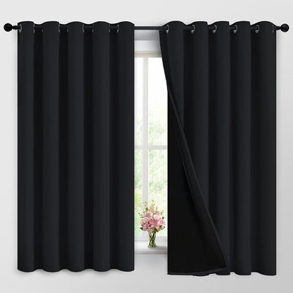 Yakamok Black 100% Blackout Curtains 63 Inches Long by Yakamok