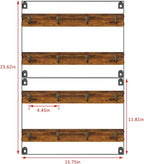 Coffee Mug Holder Rack Organizer - Wall Mounted Rack to Hold Up to 16 Mugs (2Pack), Rustic Wood Cup Organizer Rack & Display Shelf for Kitchen, Coffee Bar, Home, Office
