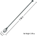 Coffee Stir Sticks,BURLIHOME Specialty Spoons Stainless Steel Spherical Mixing Spoon Solid/Hollow Swizzle Sticks For Drink/Cocktail/coffee,Home Bar Party Supply,Black-4 Pieces.
