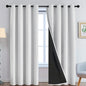 Yakamok Greyish White 100% Blackout Curtains 90 Inches Long, 2 Thick Layers | by Yakamok