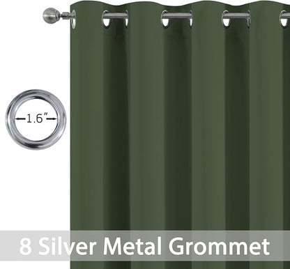 Yakamok Room Darkening Curtains 52x96 inch Length Greyish Green-Living Room | 2 - Image 2
