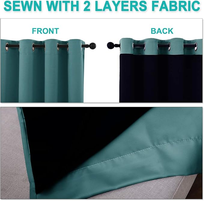 NICETOWN 100% Blackout Blinds, Laundry Room Decor Window Treatment Curtains - Image 5