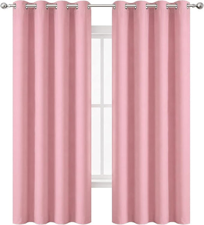 Blackout Curtains 66 x 84 inch/Pink Curtains Set of 2 Panels/Thermal Insulated - Image 2