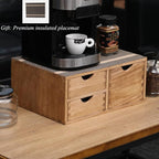 Capsules Coffee Storage Drawer for Pod K-cup Holder - Counter Organizer for Kitchen Utensil Storage - Wood Desktop Coffee Brewer Accessories Stand CF2D3C-LT