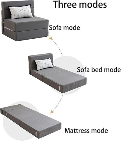 HJAHHSM Small Couch Boneless Futon Sleeper Sofa Bed Cloud Lounge Reading Chair - Image 8