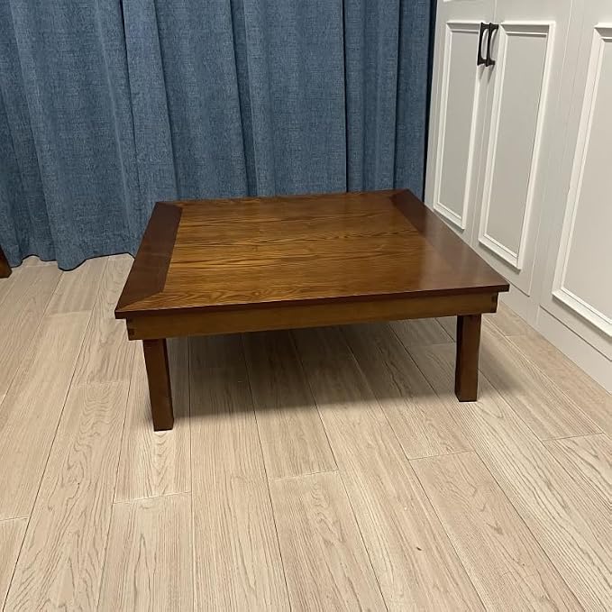 Rustic Wooden Korean Coffee Table Folding Legs 24 x 24 inches - Image 3