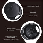 Ideus 16 oz (470 ml) Insulated Coffee Mug with Handle and Lid, Double Wall Stainless Steel Vacuum Thermal Coffee Mug, Travel Coffee Cup Thermal Cup for Home and Office, Leopard Black