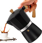 12 Cup Aluminum Moka Pot Classic Stovetop Espresso Coffee Maker 600ml 20oz Coffeemaker Percolator Mocha Pot Greca Coffee Maker Cafe Makers for Italian and Cuban Café Brewing Black