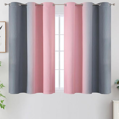 Pink and Gray Ombre Blackout Curtains - Image 2