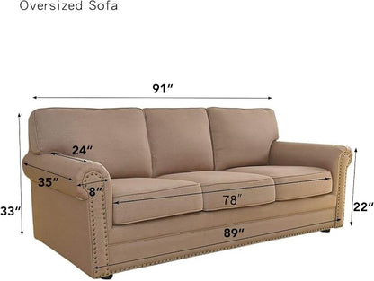 Easy-Going Stretch Oversized Sofa Couch Slipcover Washable Orange | 1-Piece - Image 7