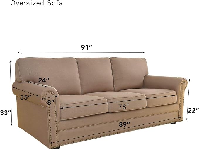 Easy-Going Stretch Oversized Sofa Couch Slipcover Washable Chocolate | 1-Piece - Image 6