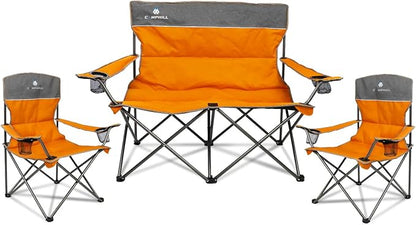 Camping Chair Set of 3, Outdoor Folding Camping Chairs by CAMPHILL