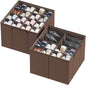 SpaceAid Shoe Organizer for Closet, 2 Pack Foldable Shoe Storage Containers by SpaceAid