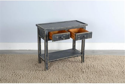Sunny Designs Marina Black Sand Wood Side Table - Image 2