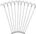 Hushee 10 Pcs Metal Golf Cocktail Stirrers Swizzle Stir Sticks 7.87 Inch Reusable Drink Stirrer Sticks Party Decorations Golf Party Clubhouse and Outing Decorations