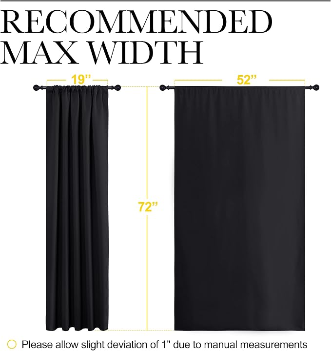 NICETOWN Black Blackout Curtain Blinds - Image 7