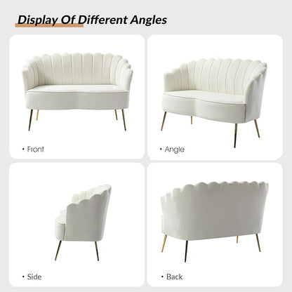 HULALA HOME Modern Velvet Loveseat Sofa - Image 3