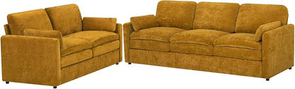 Comfy Chenille Sofa Set with Well-Filled Pillows, Modern 3 Seater and Loveseat - Image 8