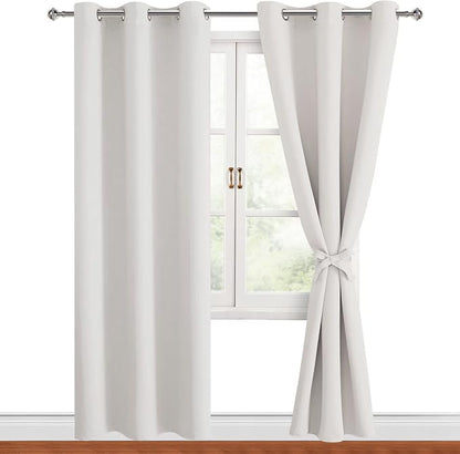 Blackout Curtains for Bedroom, 42 x 84 Inches Long, 2 Panels | Thermal by Hiasan