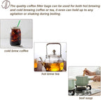 50pcs No Mess Large Cold Brew Bags, 8x12 inch Disposable Coffee Filter Bag Fine Mesh Hops Brewing Drawstring Pouches for Iced Coffee
