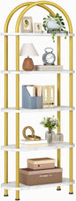 HOOBRO 5 Tier Open Bookshelf, Industrial Arched Bookcase Display Shelf Rack by HOOBRO