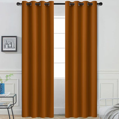 Yakamok Room Darkening Curtains 52x96 inch Length Burnt Orange-Living Room | 2 by Yakamok
