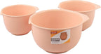 GLAD Mixing Bowls with Pour Spout| Nesting Design Saves Space | Non-Slip, BPA Free, Dishwasher Safe Plastic | Kitchen Cooking and Baking Supplies, Blush, 3 piece set