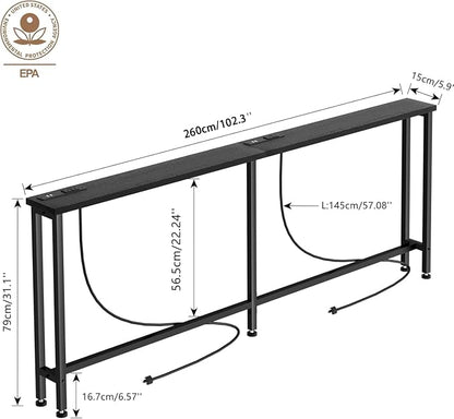 Keelian 102" Narrow Console Sofa Table - Image 3