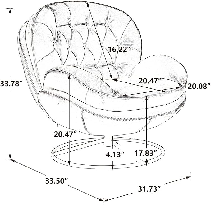 TRIPLE TREE Modern Accent Chair, Mid-Century Lounge Chair and Ottoman Set - Image 2