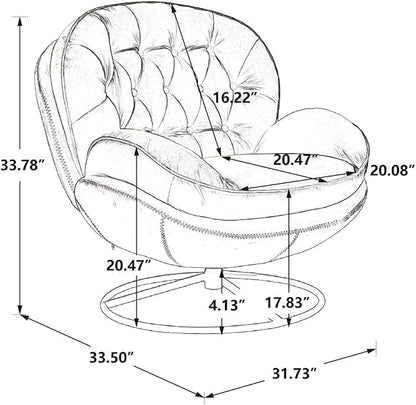 TRIPLE TREE Modern Accent Chair, Mid-Century Lounge Chair and Ottoman Set - Image 2